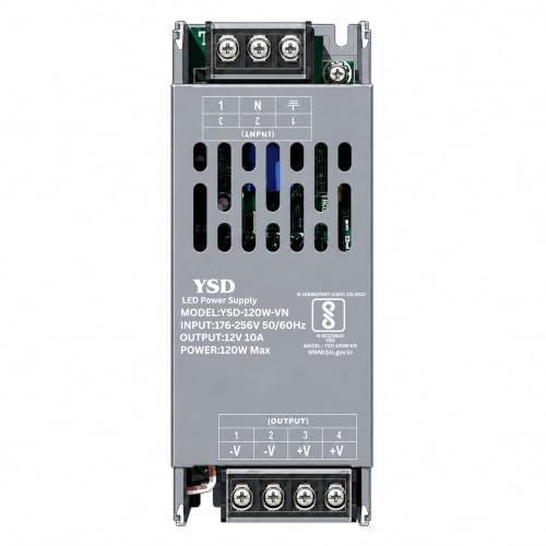 Image of YSD Strip Light Driver 12V 10AMP 120W AC to DC Switching Adaptor Convertor Driver /Power Supply for LED Strip Light Lamp /CCTV Camera /Security System /Radio /Computer Project (12V 10AMPS)