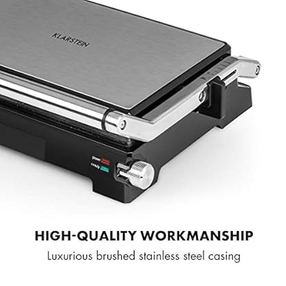 Klarstein Buffalo Kontaktgrill Paninimaker, 2000W, Ceramic Coating Technology, Aufklappen um 180 Grad möglich, mit… – Bild 7