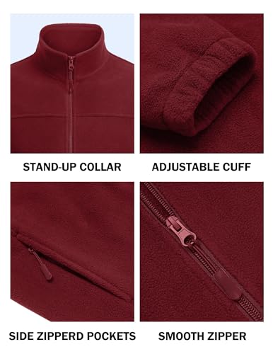 Image of COOFANDY Mens Polar Fleece Jacket Lightweight Full Zip Jackets Outdoor Coat