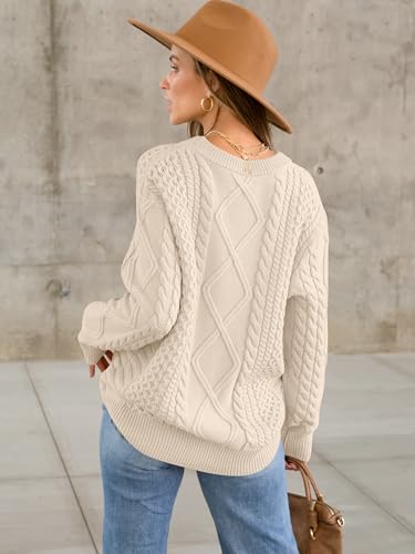 ANRABESS Sweaters for Women Oversized Cable Knit Fall Long Sleeve Crewneck Casual Pullover Sweater Tops 2025 Winter Outfits - Image 5