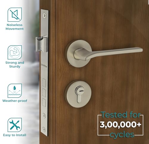 Image of Plantex Fully Brass Door Lock with 3 Years of Warranty /Main Door Lock for Home /Mortise Lock for Door - Main Door Lock Set (Sumer-3037, Matt)