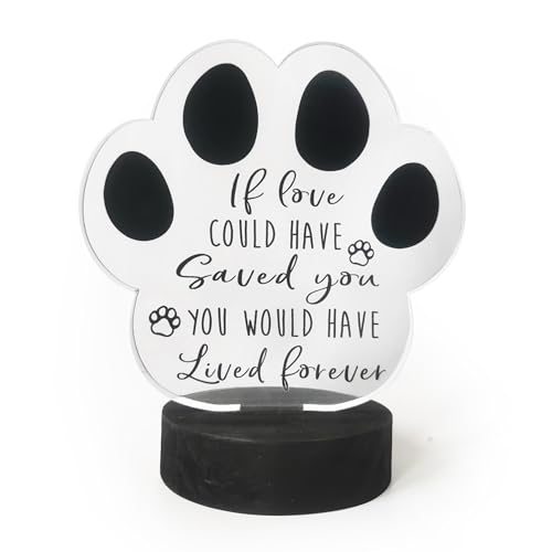 10 o'clock Pet Memorial Ornament Remembrance Gifts. Dog Cat Remembrance Gift for Friends Pet Owner, Acrylic Decorations Condolences Gifts for Pet Loss Keepsake
