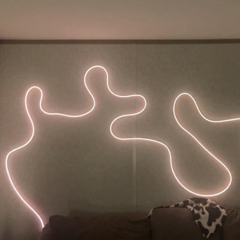 Luz neón LED flexible 10 m IP65 blanco cálido con control remoto miniatura 1