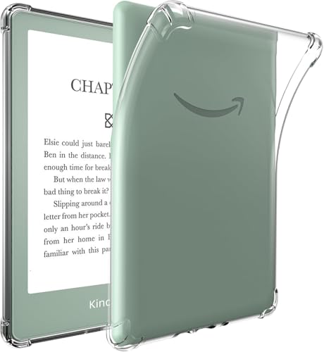 TQQ Clear Case for 6 Amazon Kindle 11th Generation 2024 and 2022 Thin Slim Soft Flexible Silicone TPU Rubber Back Cover Reinforced Edge Corners Transparent