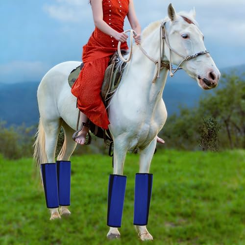 Image of 4 Pack Mesh Fly Boots for Horse Loose Breathable Horse Leggins Protective Horse Leg Wraps Protective Horse Leggings for Preventing Flies Bites (F)