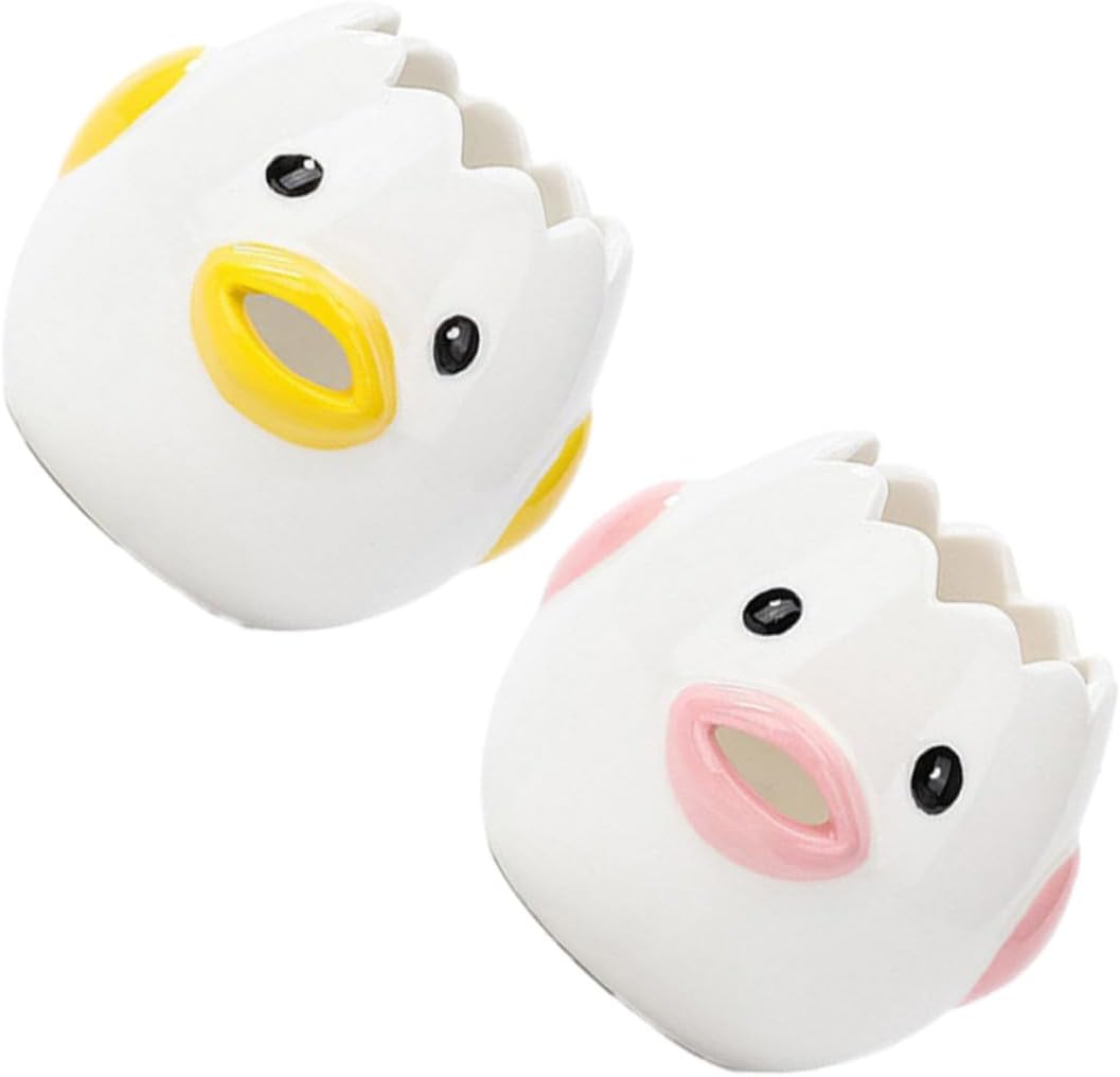 Uonlytech 2 Pcs Ceramic Egg Separators Cute Chick Design Clean Egg Yolk Filters Practical Baking and Cooking Accessories for Kitchen Use