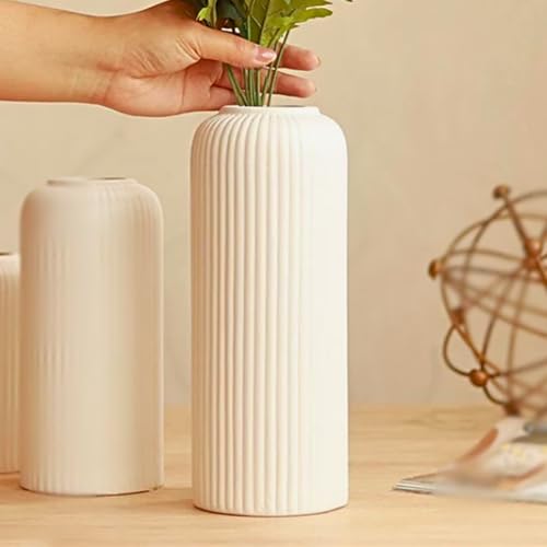 Image of KREATIVE Arts White Ceramic Vase for Home Decor, Living Room, Dining Table | Ceramic