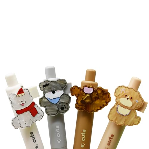 Bolígrafos gel mini con clip perro 0.5 mm pack 8 pcs miniatura 6