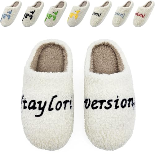 Taylors Slippers For Women Men, Comfy Ladies Bedroom Slipper, Birthday Gifts for Women, Cute House Shoe, Warm Fuzzy Indoor Memory Foam Slip on Shoes