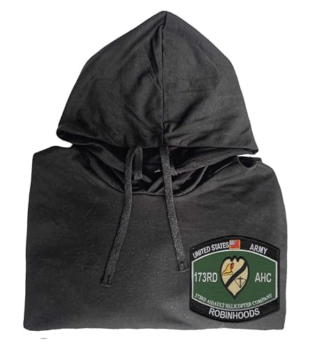 173rd aviation assault helicopter company robin hoods embroidered shirt Black