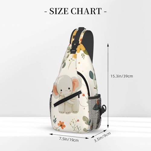 Mochila bandolera liviana con diseño de elefante para adultos miniatura 3