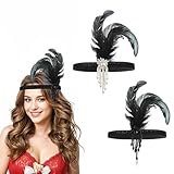 ElevateTech Lot de 2 bandeaux Charleston années 1920-1920-1920 avec strass pour femme - A...