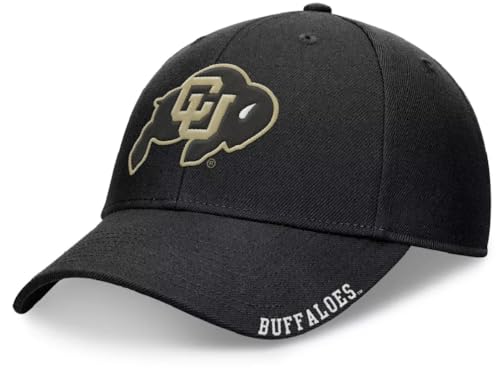 Gorra deportiva ajustable negra con logo de University Colorado miniatura 1