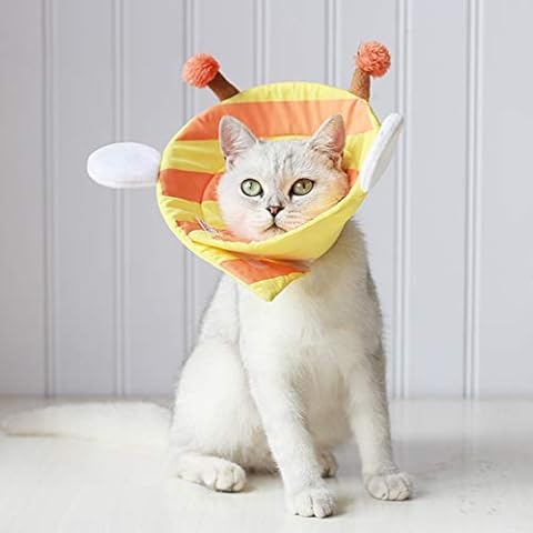 YAVO-EU Pet Cone Pet Protective Collar Cute Comfy Cone, Adjustable Recovery Anti-Bite Cone for Small Medium Large Dogs and Cats (M) Cover