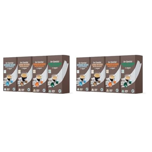 by Amazon Café - Nespresso - Assortiment Intenso Capsules - 50% Arabica 50% Robusta, Torréfaction Moyenne - 80 pièces, 4 lot de 40