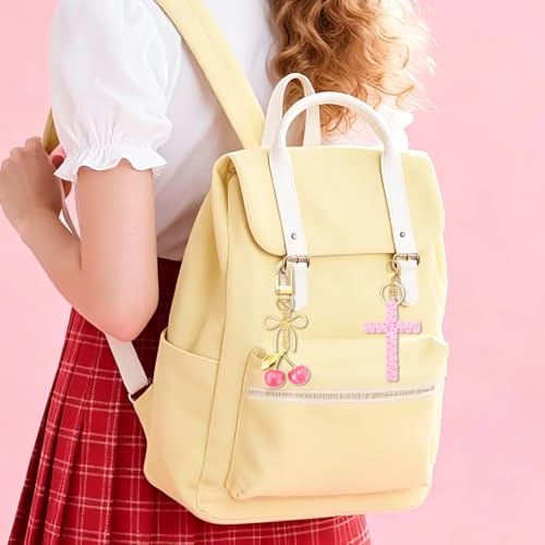 Image of Bag Charms for Handbag Cherry Strawberry Y2K Bow Keychain Cute Purse Charms Accessories for Women Tote Bag Fruit Charm