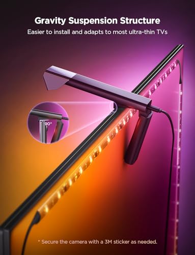 Govee TV Backlight 3 Lite with Fish-Eye Correction Function Sync to 55-65 Inch TVs, 3.6m RGBICW Wi-Fi TV LED Backlight with Camera, 4 Colours in 1 Lamp Bead, Voice and APP Control, Adapter - Image 6
