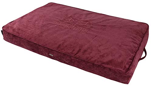 Wouapy - Prestige Matratze – Matratze für Nickerchen – Ruheplatz für Hunde – Liegefläche aus Samt mit Stickerei – Design, praktisch & komfortabel – Einheitsgröße – Rot