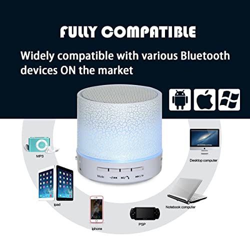 Image of AOSUODI Bluetooth Speaker,Portable Wireless Speakers with Led Lights,IPX7 Waterproof Shower Speakers,360 HD Surround Sound,Built-in-Mic,TF Card,Mini Outdoor Speaker Radio for Party,Travel,Beach,Home