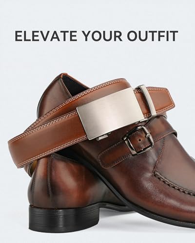 Image of MILORDE Men's Leather Ratchet Belt - 35mm - Customizable Fit