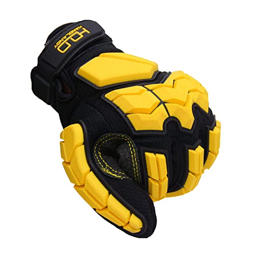 Handlandy Anti Vibration Work Gloves, Sbr Fingers & Palm Padded Work Gloves, Men Safety Impact Reducing Gloves (Medium) #TOP6