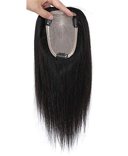 Couronne de cheveux humains haut de gamme 9x14 cm densite 100% couleur noire