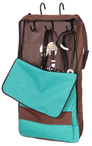 Tough 1 61-8060-14-0 Tough-1 Bridle/Halter W/ 3 Prong Tack Rack,Color:Turquoise/Brown cover