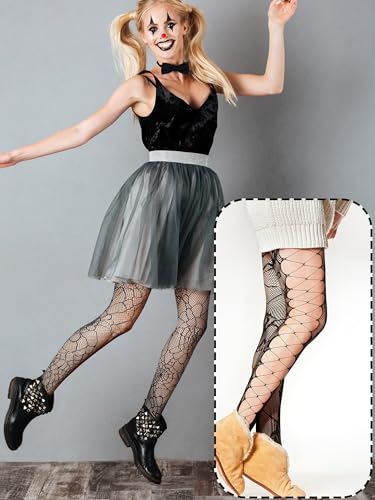 Ramede 10 Pairs Fishnet Thigh High Stockings for Women Goth Fish Nets Lace Mesh Tights High Waist Fishnet Leggings Pantyhose2