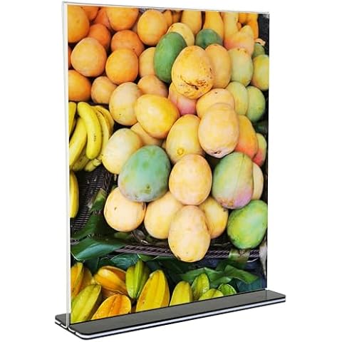 Acrylic Sign Holder, 1 Pack 8.5x11 Acrylic Sign Holder Vertical Double-Sided Display 8.5 x 11 inches Clear Table Menu Sign Holder Desktop Display Stand, 8.5 X 11,Clear,1 Pack Cover