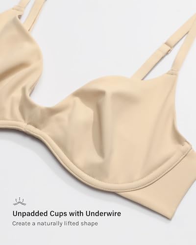 Image of INLYRIC Women's Inbarely Plus Plunge Bra - Unlined Underwire Sexy Demi Balconette Bras
