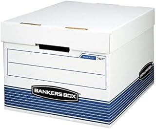 Bankers Box 0076315 STOR/FILE Medium-Duty Storage Boxes, FastFold, Lift-Off Lid, Letter/Legal, Pack of 20