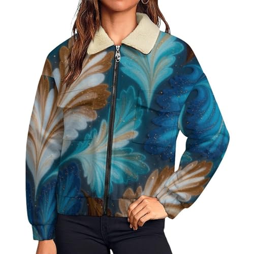 Manteau polaire femme hiver imprimé artistique pour promenades hivernales et sorties citadines