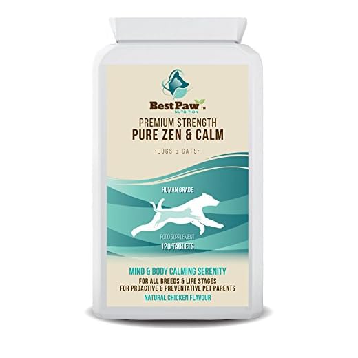 Best Paw Nutrition - Pastillas calmantes para Perros 120 Pastillas relajantes de acción rápida y Alivio de la ansiedad para Perros ansiosos - Calming Tablets For Dogs