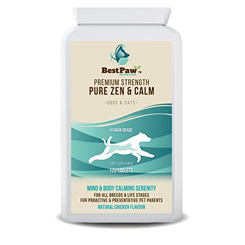 Best Paw Nutrition - Pastillas calmantes para Perros 120 Pastillas relajantes de acción rápida y Alivio de la ansiedad para Perros ansiosos - Calming Tablets For Dogs