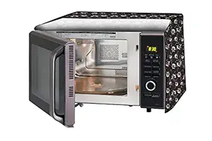 Stylista Microwave Oven Cover for Godrej 30 L Convection InstaCook GMX 30 CA1 SIM Floral Pattern Dark Brown