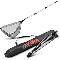 Paradox Fishing Angel-Kescher gummiert 2,1m | klappbar | Stabiler Unterfangkescher Allround | Teleskop | Kescher Angeln gummiert | Fischschonend