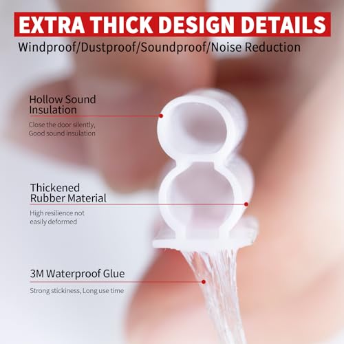 Image of 40 Feet White Rubber D-Shape Door Seal Strip, Extra Thick, Self-Adhesive, Easy Cut to Size, Weather Stripping for Door Frame Insulation, Large Gap (FKBGDW40FT)