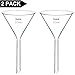 StonyLab 2-Pack Glass Heavy Wall Funnel Borosilicate Glass Funnel, Short Stem 50mm Diameter, 50mm Stem Length