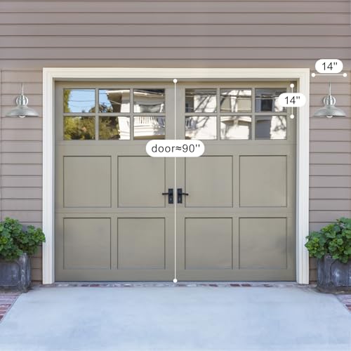 Image of 14 Inch Barn Farmhouse Outdoor Light Fixture, 2 Pack Exterior Gooseneck Lights with Galvanized Steel Finish, Outside Wall Sconce with Wall Mount for House, Porch, Patio