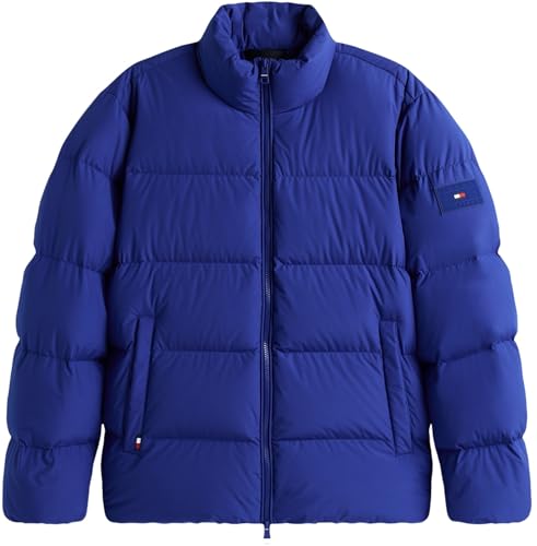 Tommy Hilfiger Herren Pufferjacke Down Stand mit Stehkragen, Blau (Wedge Blue), M – Ansicht 6