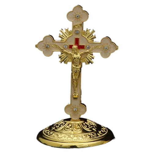 イエス十字架像 - 宗教的スピリチュアルフィギュア,十字架 テーブル 装飾 | ベッドサイド、デスク、デスクトップ、バスルーム、ナイトスタンド、シェルフ、マントル、暖炉、階段、アパート、ホリデー用