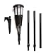 Newhouse Lighting TIKLED4-B Solar-Powered Flickering Flame Outdoor Island Torches, 4-Pack, Black