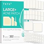 TKTK Large Pimple Patches for Face, 7 Sizes XL Acne Patches, Big Hydrocolloid Bandages for Body, Chin, Forehead, Chest, Back Zit Breakouts, Hydrocolloid Patch (7 Sizes 302 Count)