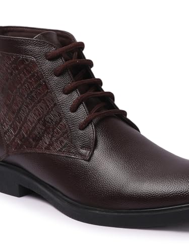 Image of Carlton London Men's Ankle Height Comfortable Lace-Up Round Boot