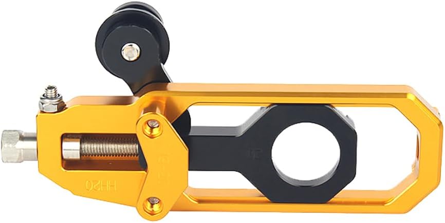 Motorcycle Rear Chain Adjusters Tensioners with Lifting Spool CNC Aluminum Alloy Board Chain Adjustment Adjuster Fit for Suzuki GSXR1000 2009-2016 (Gold)