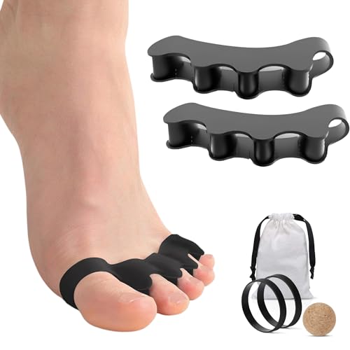 Separador Dedos Pie, Separadores Dedos Pies Silicona, Corrector Juanetes, Toe Separador, Separadores de Dedos de los Pies + Banda Anti-Juanetes + Pelota de Corcho, Comforty Pies, Corrector Dedos Pies