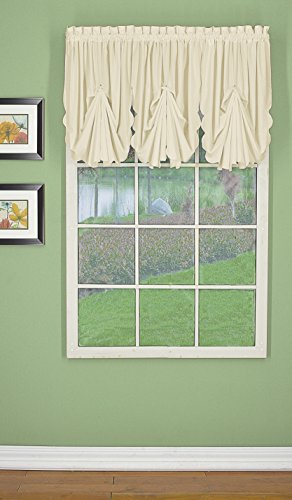Today's Curtain Cortina Orleans Fan Insert Tambour Scallop Edge, Ecru, 76 cm x 101 cm