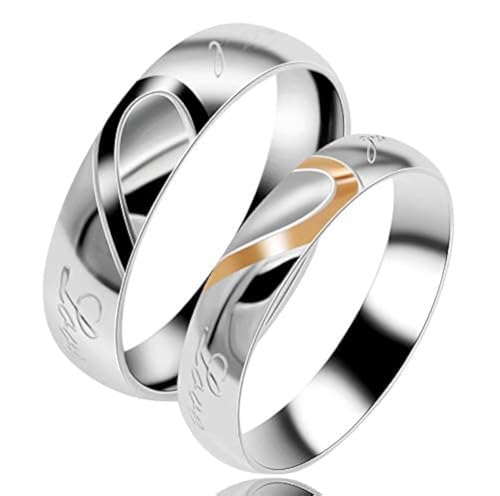 Image of Couples Titanium Stainless Steel Wedding Engagement Band Rings Engraved Real Love Y552-2D