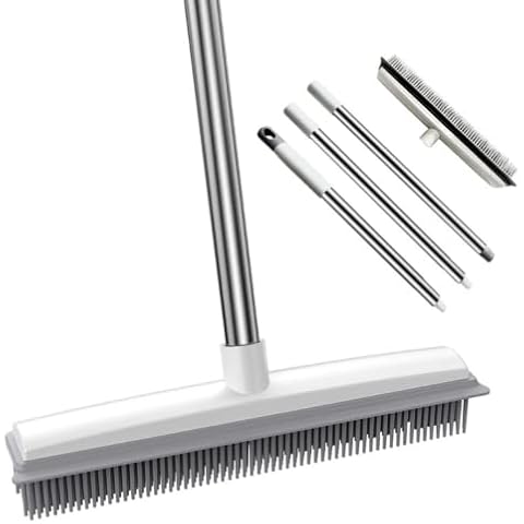 Ceasyde Pet Hair Removal Rubber Broom with Squeegee Cover