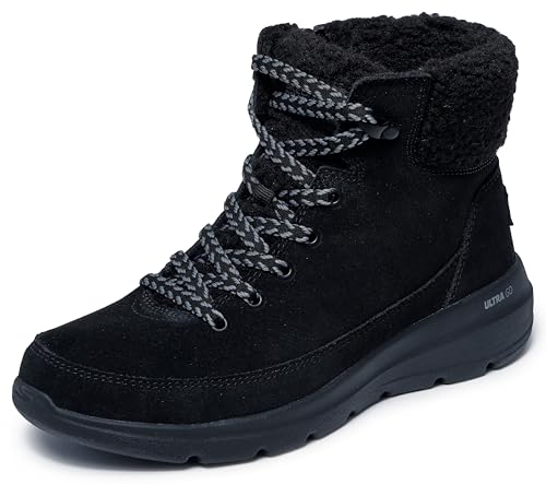 Skechers Womens On-The-Go Glacial Ultra - Autumn Days, Black/Black, 8